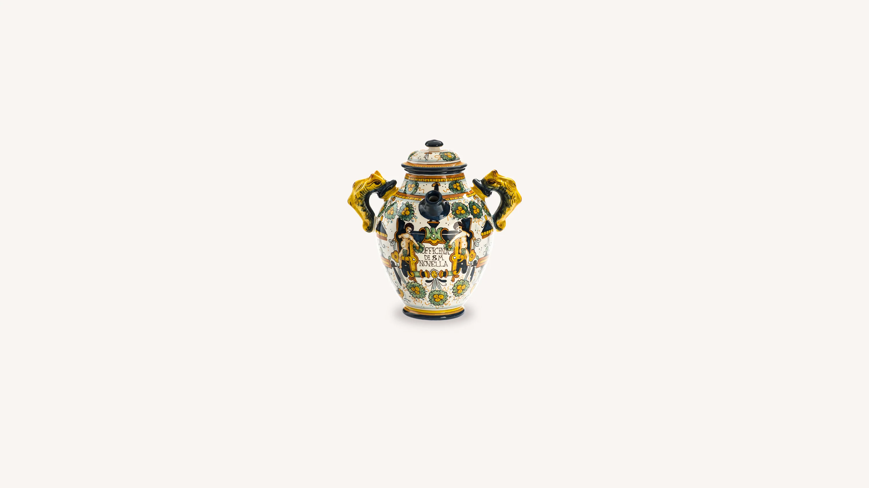 Hand-painted Ceramic Apothecary Jar Geometric - Image 3