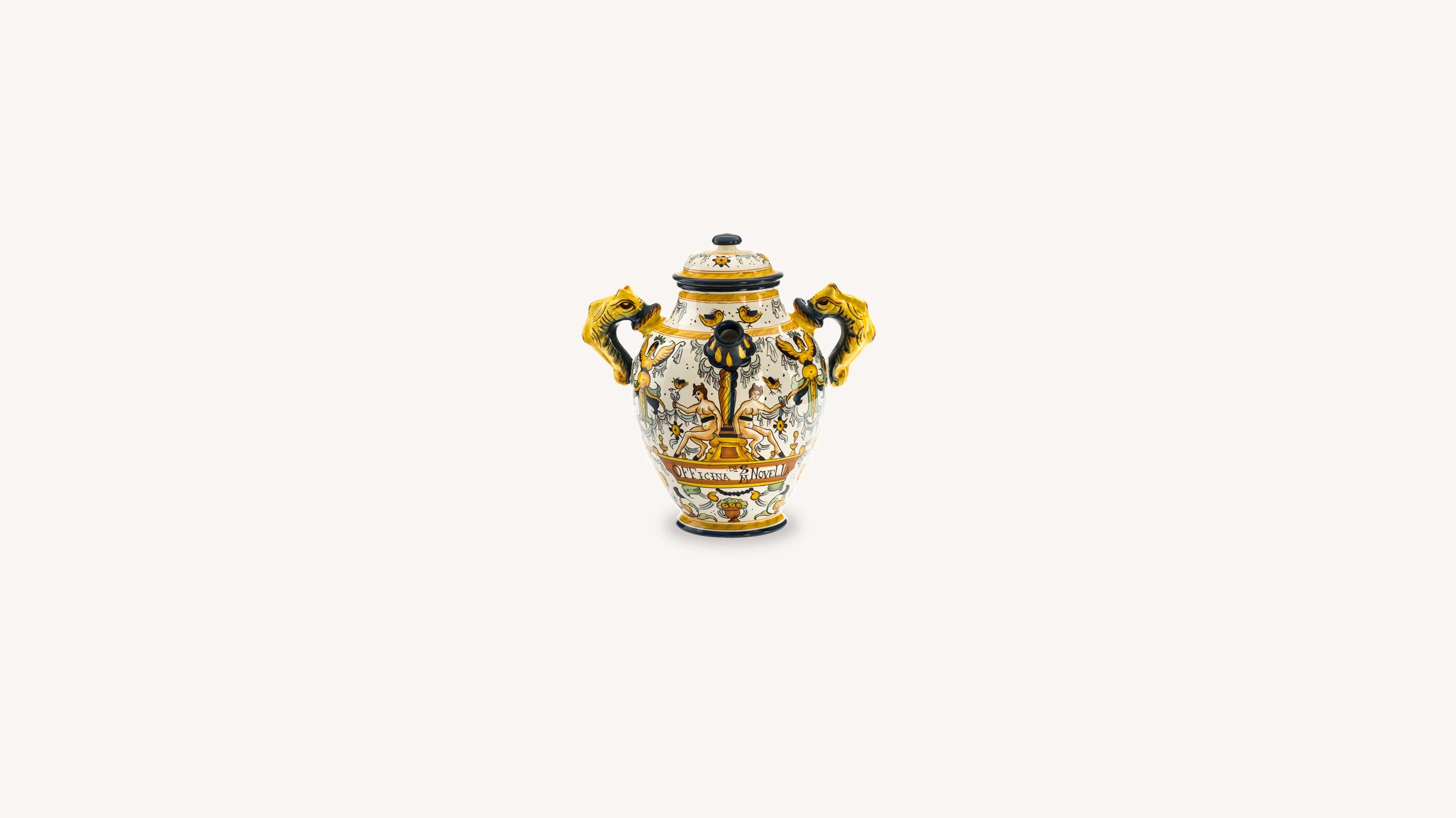 Hand-painted Ceramic Apothecary Jar Elongated - Image 3